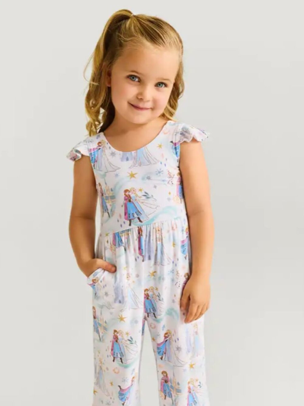 Posh Peanut Scoop Back Jumpsuit Frozen Sisters